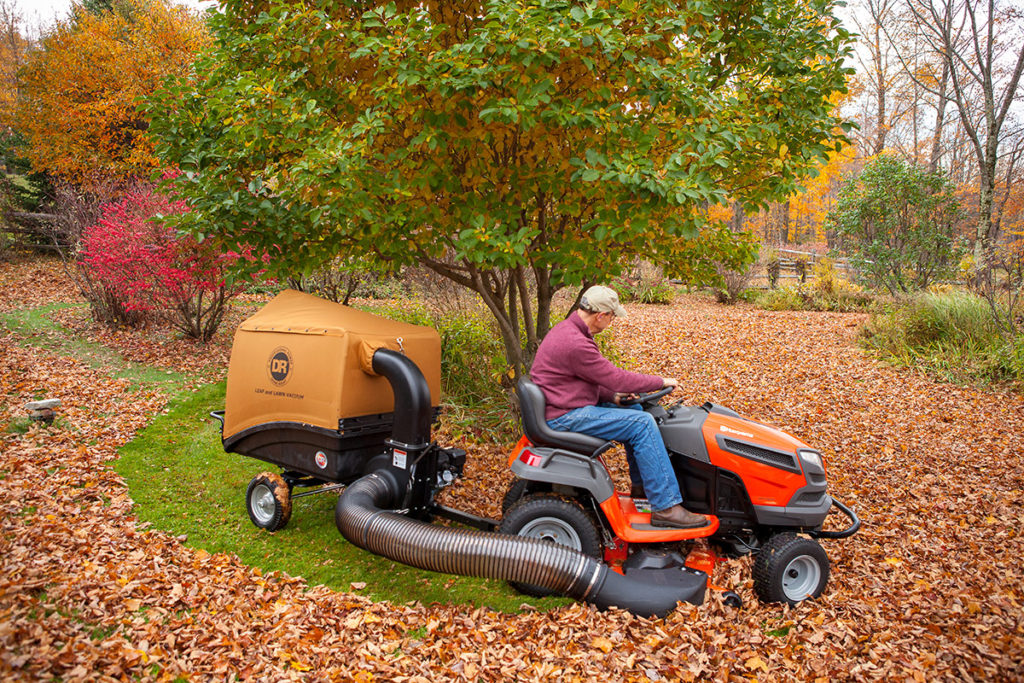 The DR Leaf and Lawn Vacuum in action!